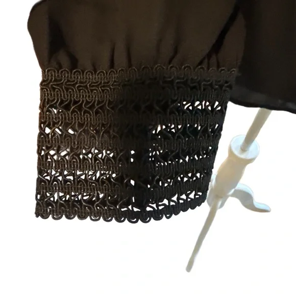 Ann Taylor Black Blouse with Embellished Cuffs - Picture 3 of 7